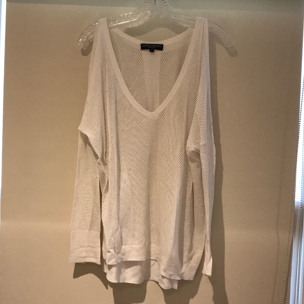 Central Park West cold shoulder sweater